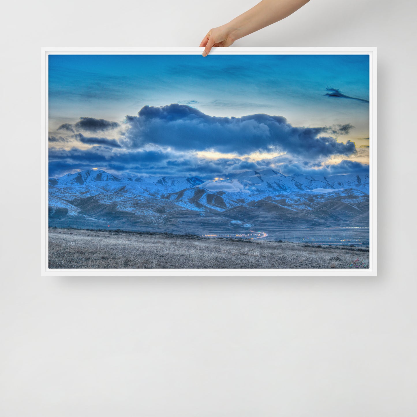 24x36in Framed Canvas - Point Of Mountain Naps