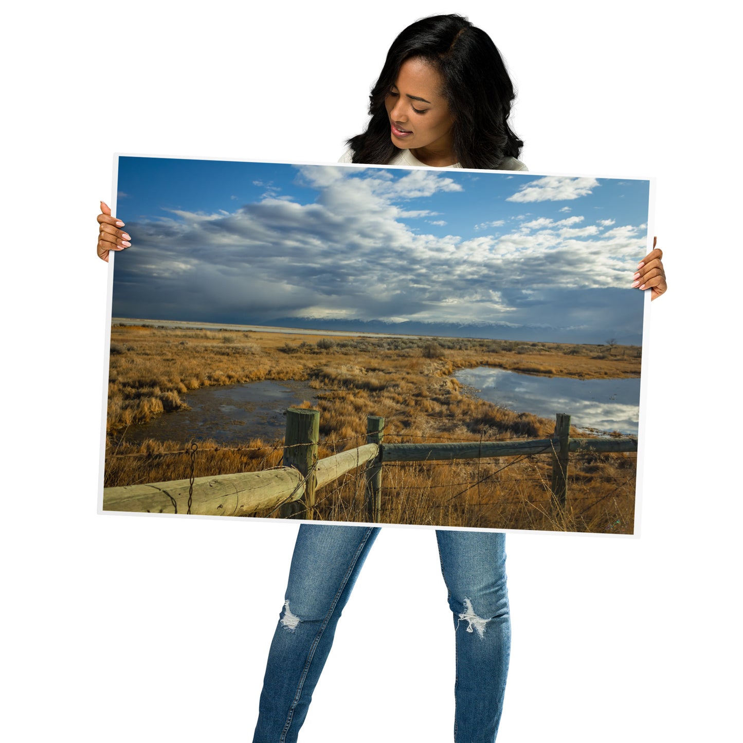 24x36 in - Metal Print - 3 posts above the March 8 2020 earthquake in Utah