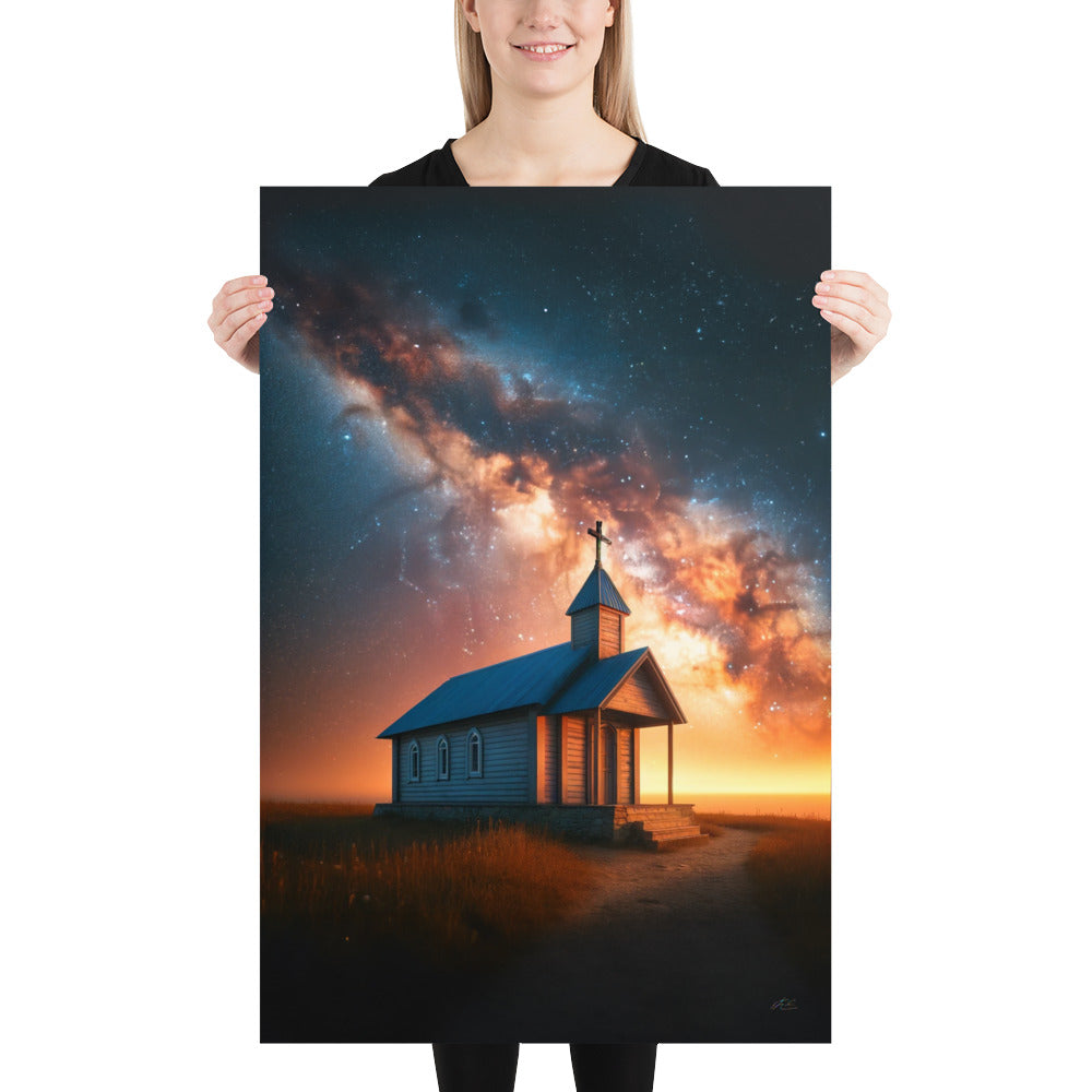 Backroad Rural Church Points to Cosmos