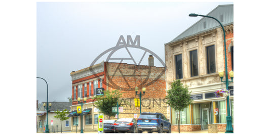 A Foggy Sycamore Day Building Down The Street